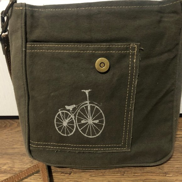 Canvas Bike Bicycle Crossbody Purse Myra Bag - Picture 3 of 5